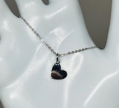 925 Sterling Silber Herz Anhänger Anker Kette Halskette 16,5''