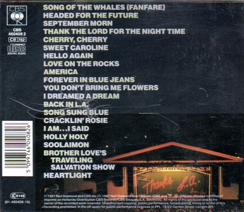 Neil Diamond - Hot August Night II; alte original CBS-CD aus dem Jahr 1987! - Bild 2 von 2