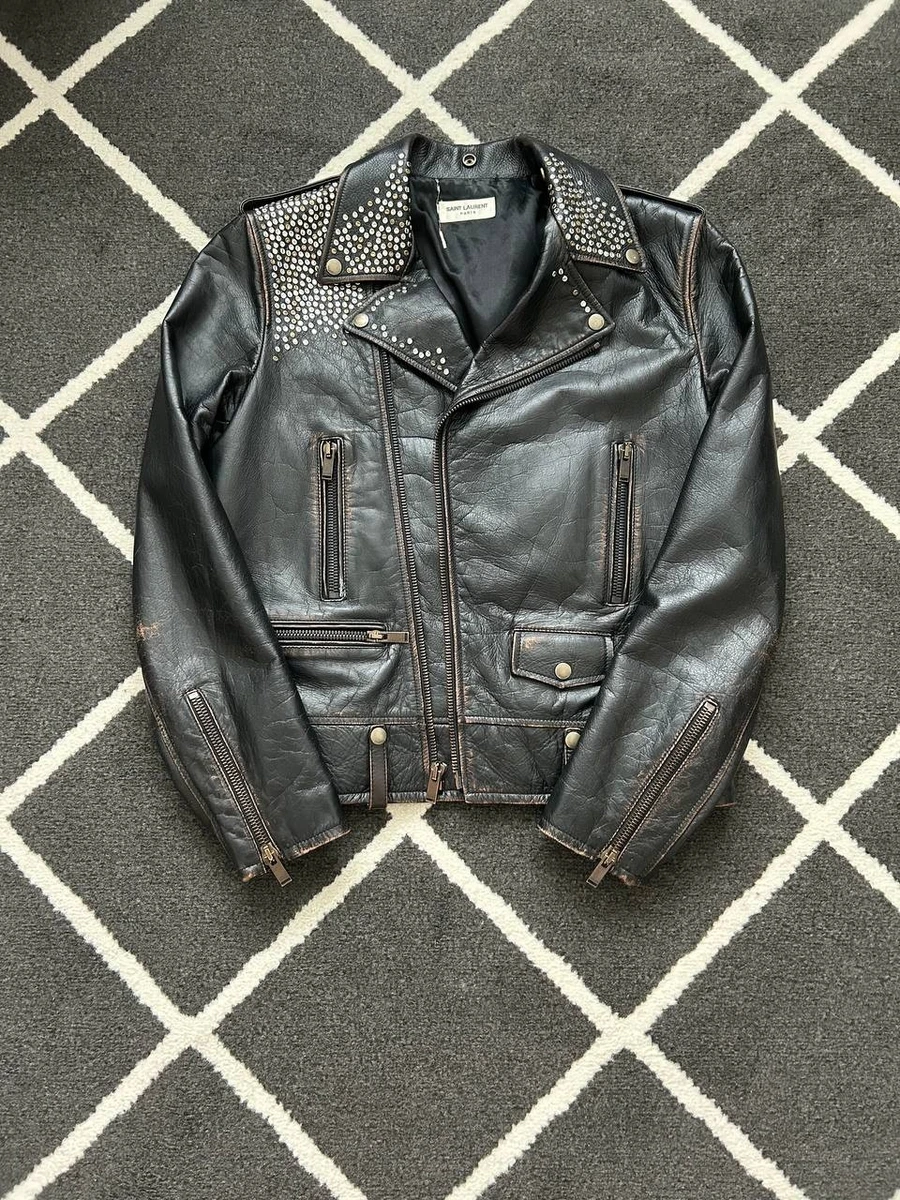 Saint Laurent Leather Outer Shell Studded Coats, Jackets & Vests
