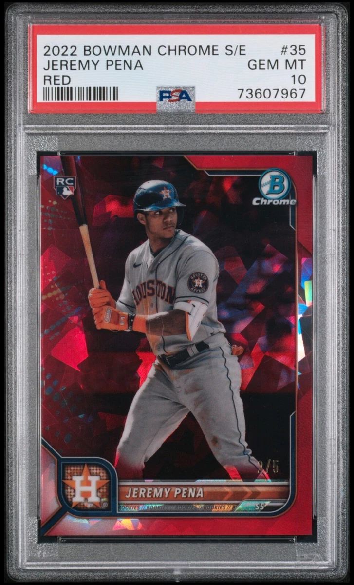 2022 Bowman Chrome Sapphire Jeremy Pena Red 2/5 Pop 2 PSA 10