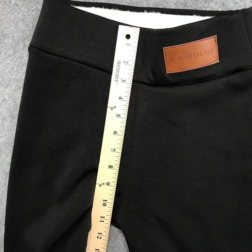 Fashion Leggings Girls Size Large Black Fleece Lined Warmer Slim Fit Stretch EUC - Picture 11 of 12