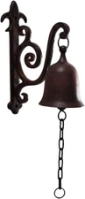 Antique Cast Iron Dinner Bell Doorbell Hanging Outdoor Front Porch Church School