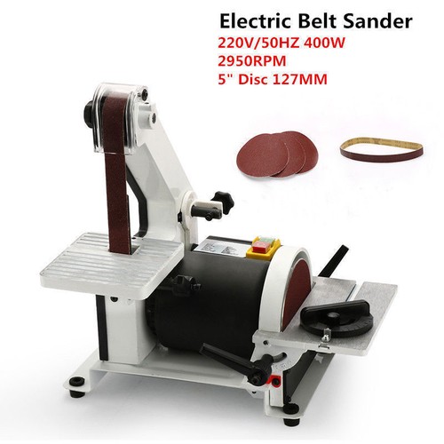 220V Electric Bench Belt Sander 5" Disc Grinder for Metal Wood Plastic Belt 400W - Picture 1 of 6