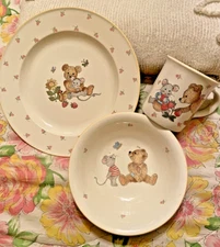 Mikasa Teddy CC018 - Plate, Cup & Bowl Vintage