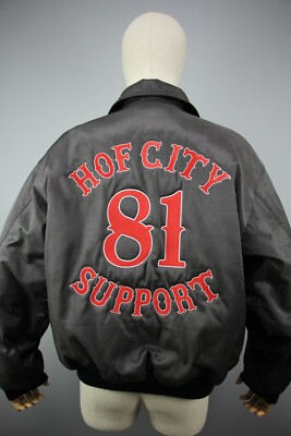 HOF CITY 81 SUPPORT Mens Black Biker Motorcycle MFR Jacket Size M