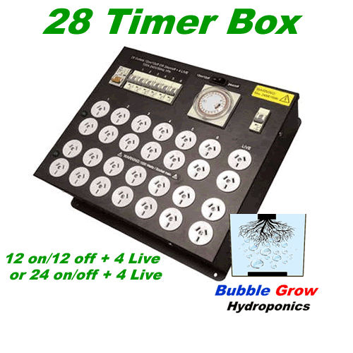 TIMER BOX 28 HARD WIRED INDUSTRIAL LIGHT POWER HYDROPONICS 4 GROW TENT FAN ROOM - Picture 1 of 2