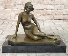Collectible  Art Deco Sculpture Nude Woman Female Body Bronze Statue Figurine