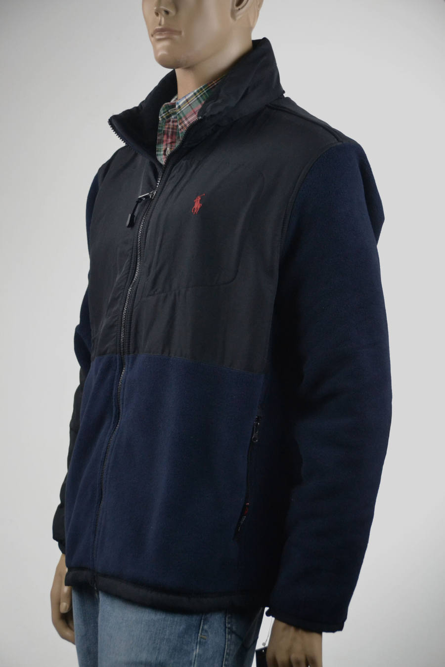 Giacca con cappuccio nera Ralph Lauren in pile polare poliestere pony rosso XLarge nuova con etichette $198