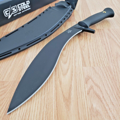 Cold Steel Gurkha Kukri Plus 12'' Black Coated 52100HC Steel Blade Kray-Ex Handle