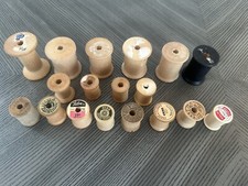 Vintage Wooden Thread Spools Sewing Lot Of 18, Coats  Clark  s, Belding  Other