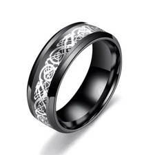 USA 8mm Stainless Steel Ring Man/Women's Band Silver Black Gold Rose Size 5-15