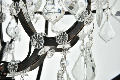 Dark Bronze Orb Globe Sphere Dining Room Crystal Chandelier Lighting 6 Light 27" - Picture 7 of 10