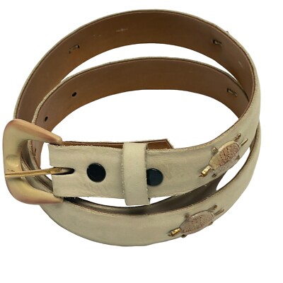 Elaine Coyne Fine Leather Sea Turtle Belt Buckle Light Sage  display picture 3