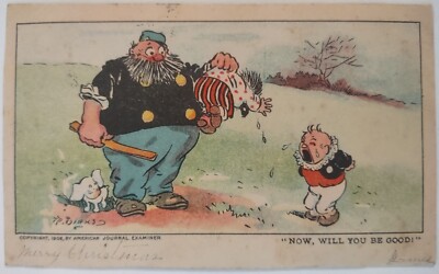 Vintage Postcard Comic Humor Boys Getting Spanked AA91