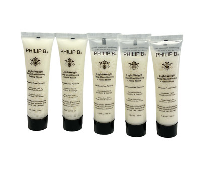 Philip B Light-Weight Deep Conditioning Creme Rinse 0.5fl.oz./15ml (LOT OF 5)