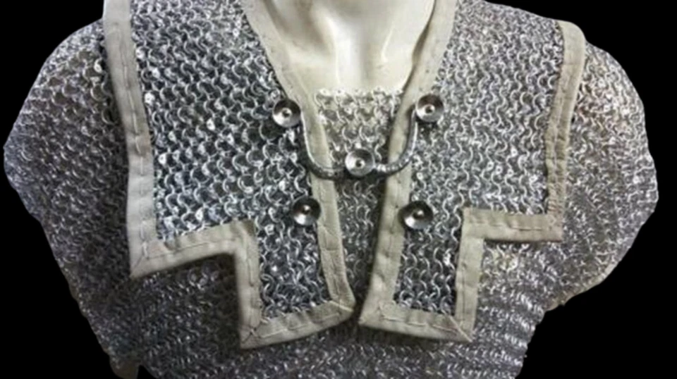 Cota de malla redonda Lorica Hamata romana 10 mm remachada, hamata mujer. Foto 3 de 4