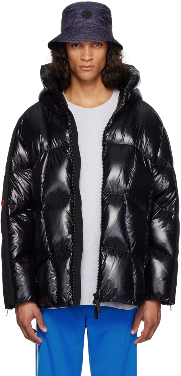 Moncler x Adidas Beiser Down Jacket Men's 4/ XL Black Hooded Full