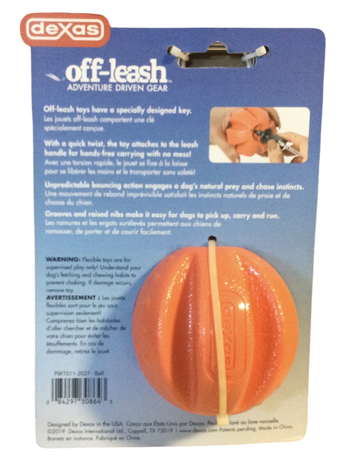 Dexas Off-Leash Adventure Driven Gear Reaction Ball For Dogs Floats & Bounces