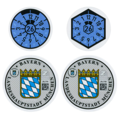 Munich Germany License Plate Complete Sticker Set - BMW
