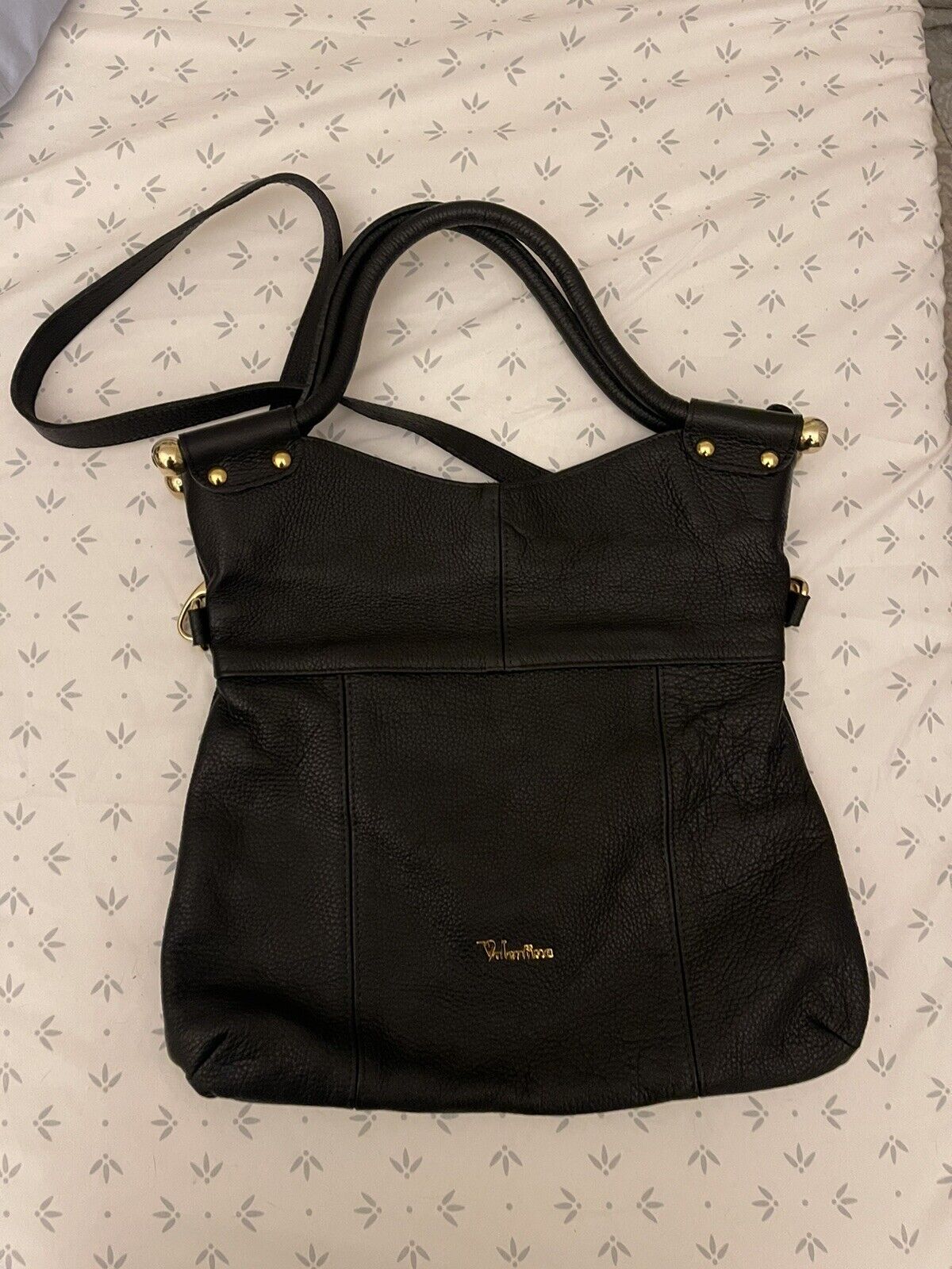 Valentina black leather gold purse - image 1