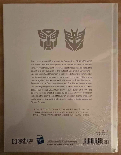 Transformers Definitive G1 Collection Volume 4 Second Generation HC Hardcover - Foto 2 di 2
