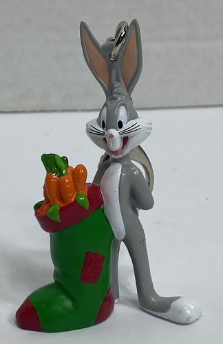 BUGS BUNNY Looney Tunes Keychain WITH STOCKING Time Warner Christmas Stocking