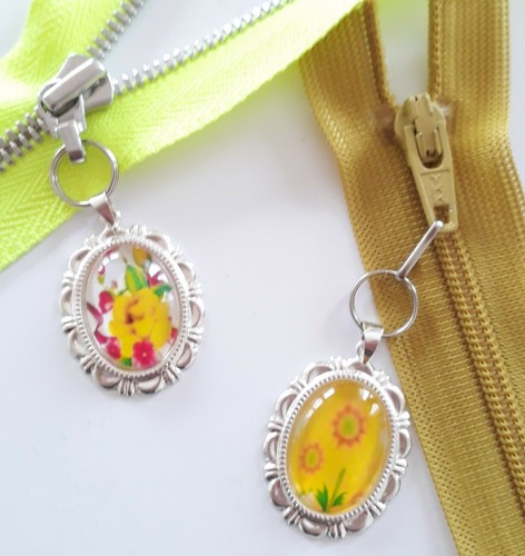BLUMENGARTEN Anhänger Reißverschluss Schmuck Zieher Helfer Silber Blumenmuster - 第 8/60 張圖片