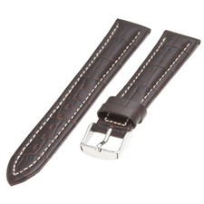 Hadley Roma MS895 Brown Genuine Calfskin Leather Watch Band Strap 22 mm