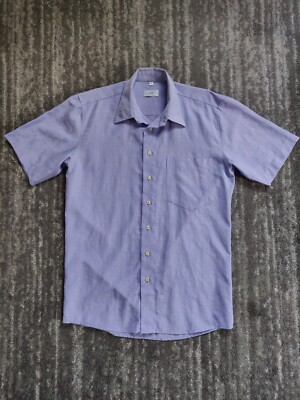 Vintage Kurzarmhemd Hellblau