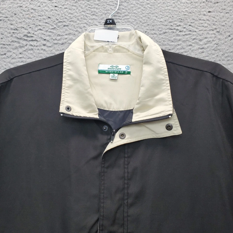 Chaqueta de lluvia de golf Snake Eyes Wind Wear para hombre XL negra manga corta 1/4 cremallera a presión Foto 2 de 4