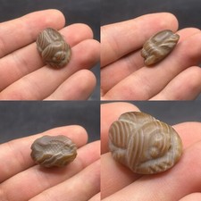 Unique Ancient Agate Egyptian Scarab Seal Stamp Bead Amulet