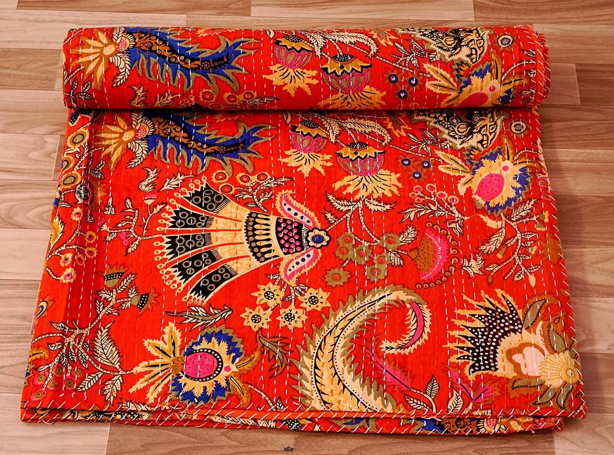 Cotton Kantha Quilt Quen Size Kantha Quilt California Print