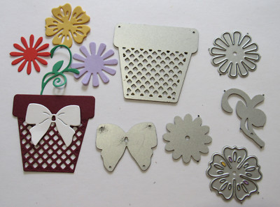 Metal Stencil Flowers with Flower Pot - for  Big Shot or Sizzix Machines #627