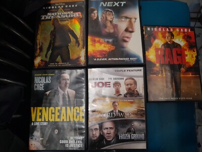 7 Nicholas Cage Movies  One Case Has 3 Discs Good Condition Including Lord Of...