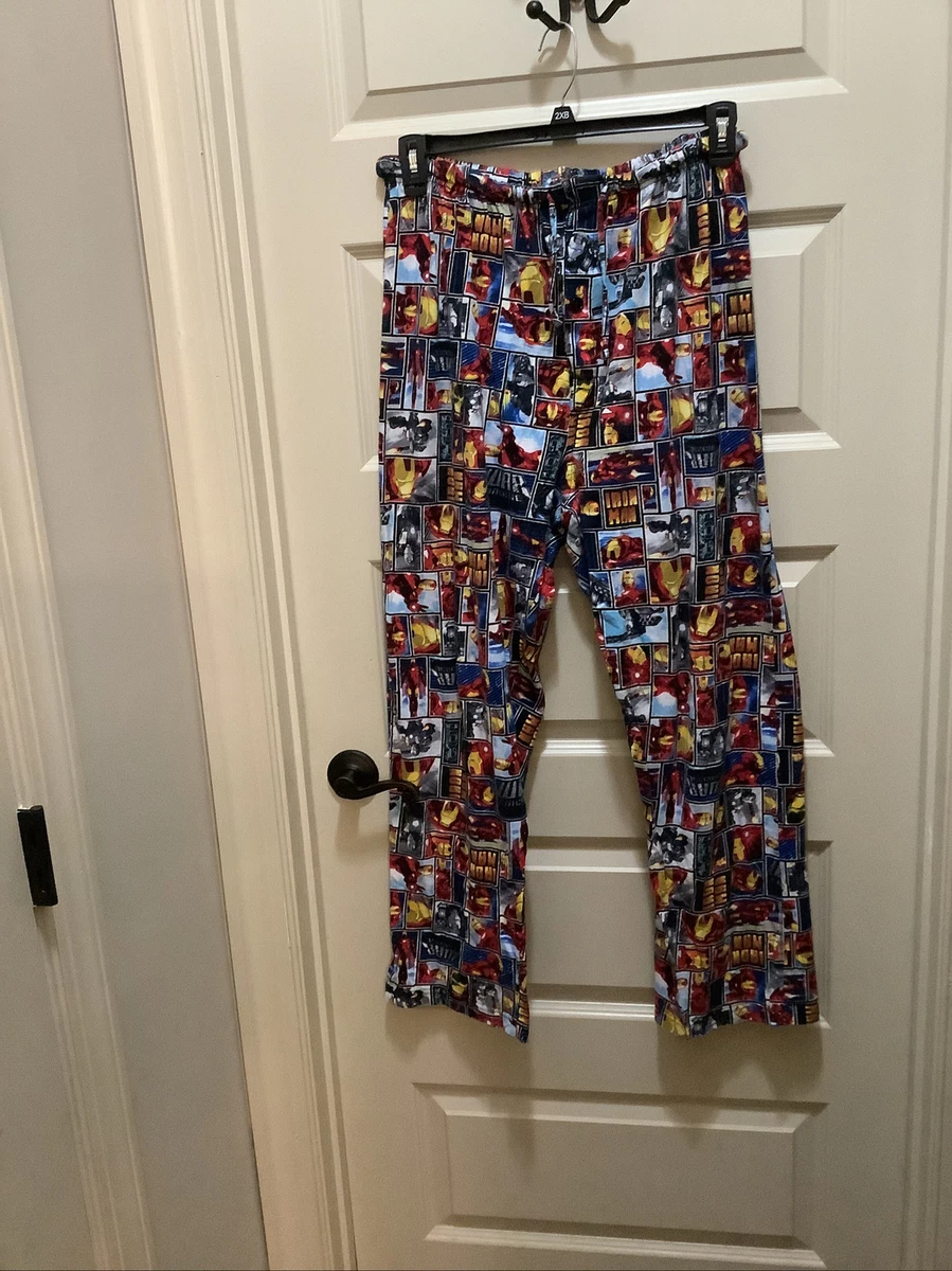 Marvel Comics IRON MAN 2 Mens XL Pajama Pants Tie String Preowned