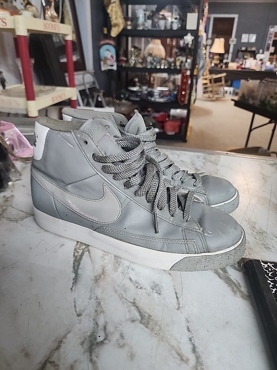 Nike Blazer High Grey Leather Sneakers Men's Size 10