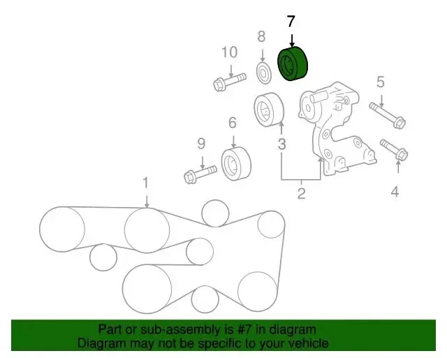 Lexus RX350 ES350 Tacoma RAV4 OEM Serpentine Idler Pulley Tensioner 16604-31020 - Image 4 of 4