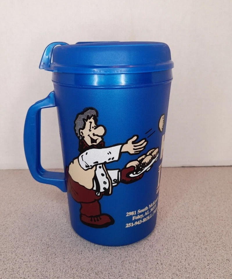 Taza de viaje Lamberts Café Heads Up 32 OZ Home Of The Thrown Rolls azul Foto 2 de 4