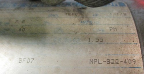 Magnetek 65385442322-2E Variable Speed DC Motor 2500RPM 1.5HP 7/8" Shaft Dia - Picture 5 of 11