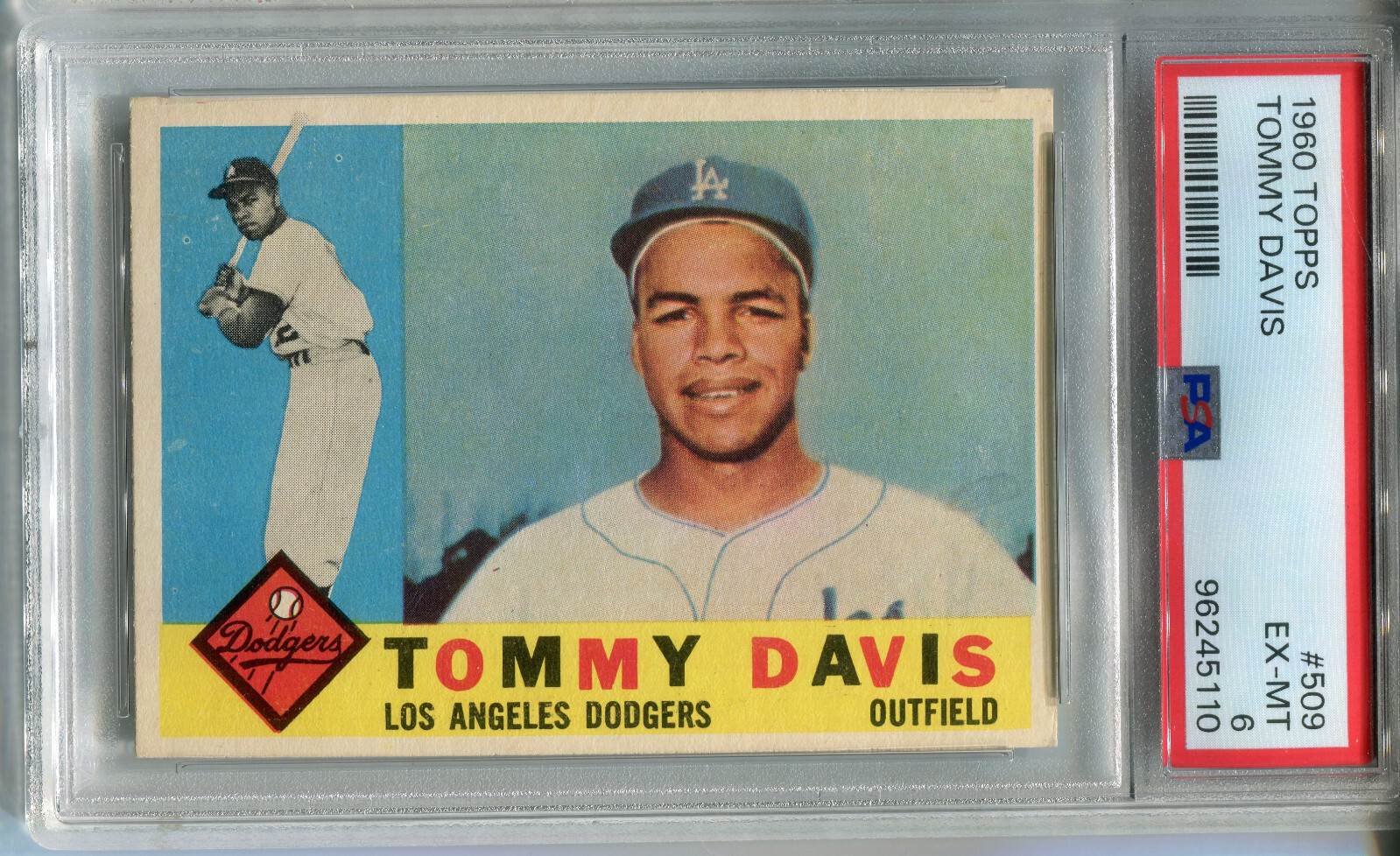 1960 Topps #509 Tommy Davis PSA 6 EX-MT Los Angeles Dodgers