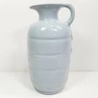 Frankoma Pottery Pale Blue Pitcher Jug Vase Ringed 831 Honey Syrup
