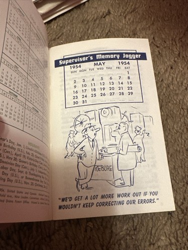 supervisors memory jogger may 1954 Vintage Booklet - Picture 2 of 3