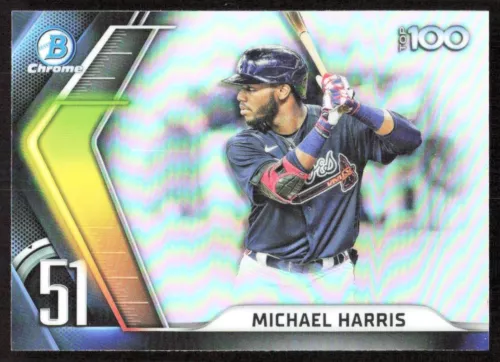 2022 6882D Bowman Scouts' Top 100 REFRACTOR Michael Harris Atlanta Braves