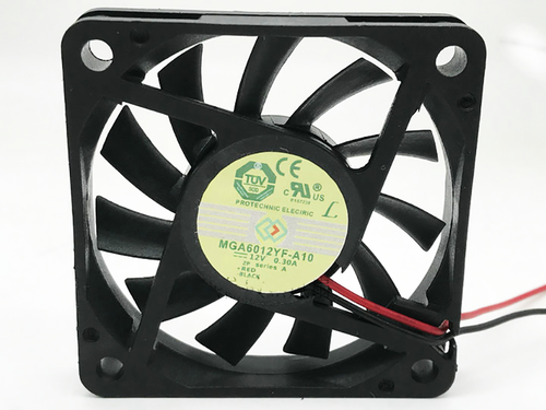 1PC 6CM 60*60*10mm 6010 2 Wire cooling fan MGA6012YF-A10 DC 12V 0.30A - Afbeelding 2 van 3