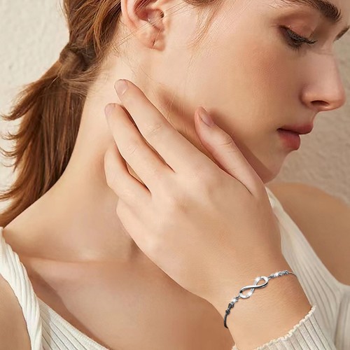 8 Shape Rhinestone Bracelet Fancy Chain Bracelet For Girls Adjustable Chain - Picture 7 of 19