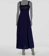 119 R M Richards Women's Blue Sleeveless Sequin Lace Dress Size 12