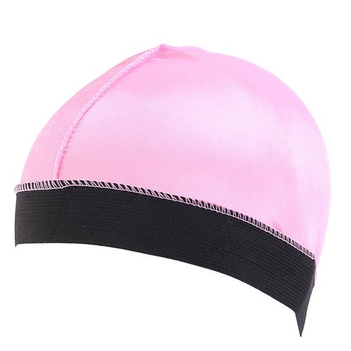 Kids Silky Dome Wave Cap Stocking Dome Caps Wide elastic band Solid Color - Picture 17 of 26
