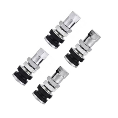 #ad 4Pcs TR161 Bolt Screw Tire Valve Stem Chrome Metal High Pressure Flush W Cap $9.38