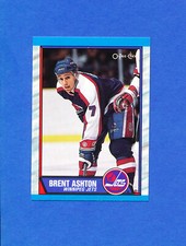 1989 OPC HOCKEY 181 BRENT ASHTON jets opc test issue TEMBEC white back