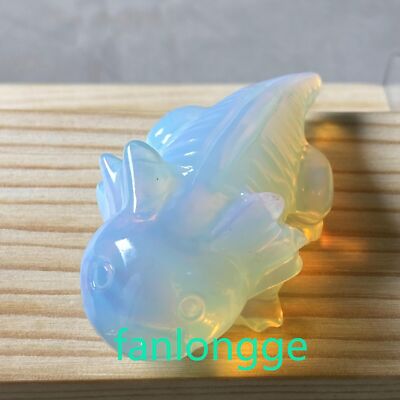 1pc Opalite  hand carved crystal giant salamander Decoration reiki 2.5''